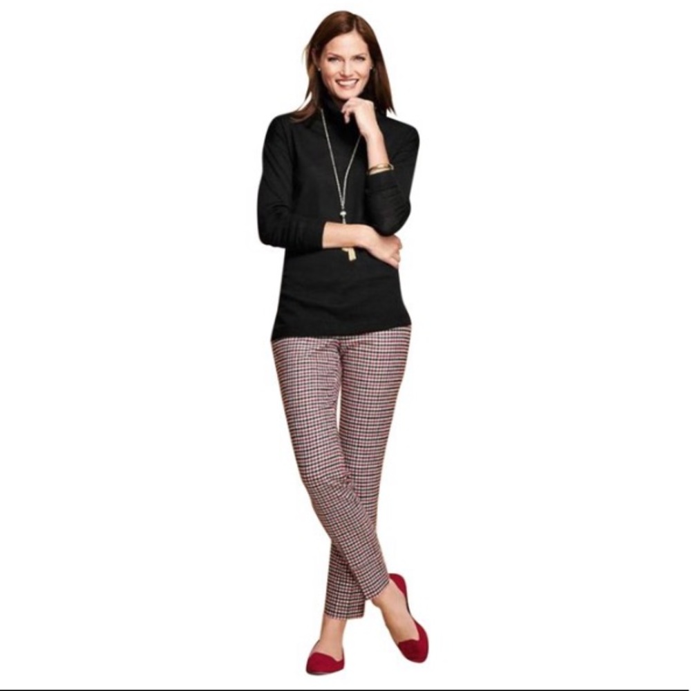 Talbots Hampshire Wool Blend Checkered Pants